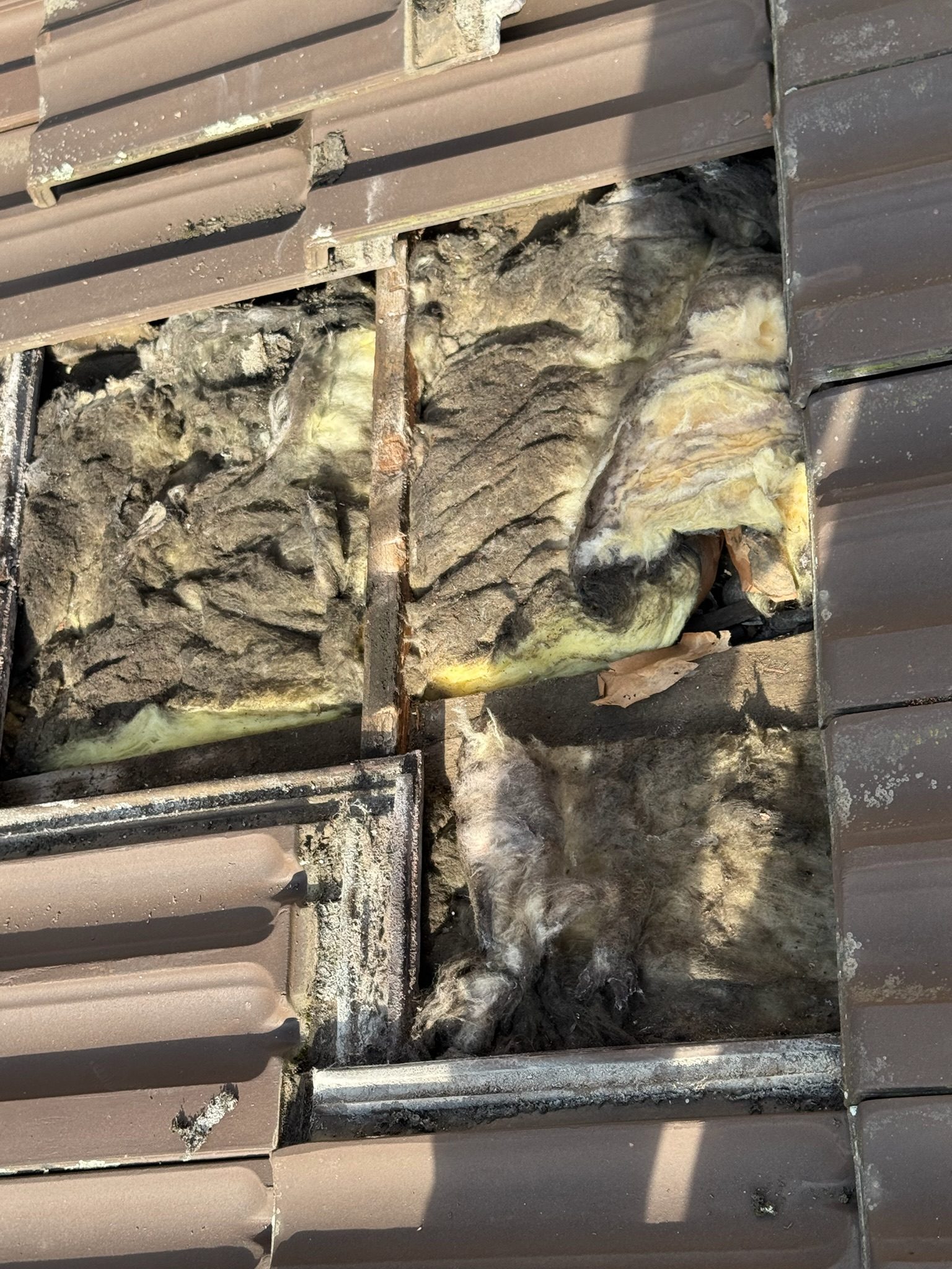 Charpente et voliges mises à nu, chantier mené par Les Couvreurs Belges