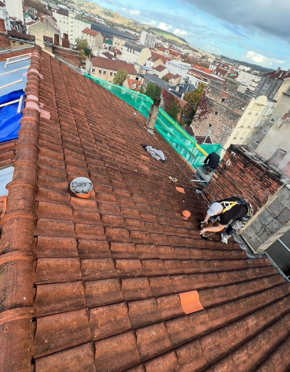 Couverture en tuile, chantier mené par Les Couvreurs Belges