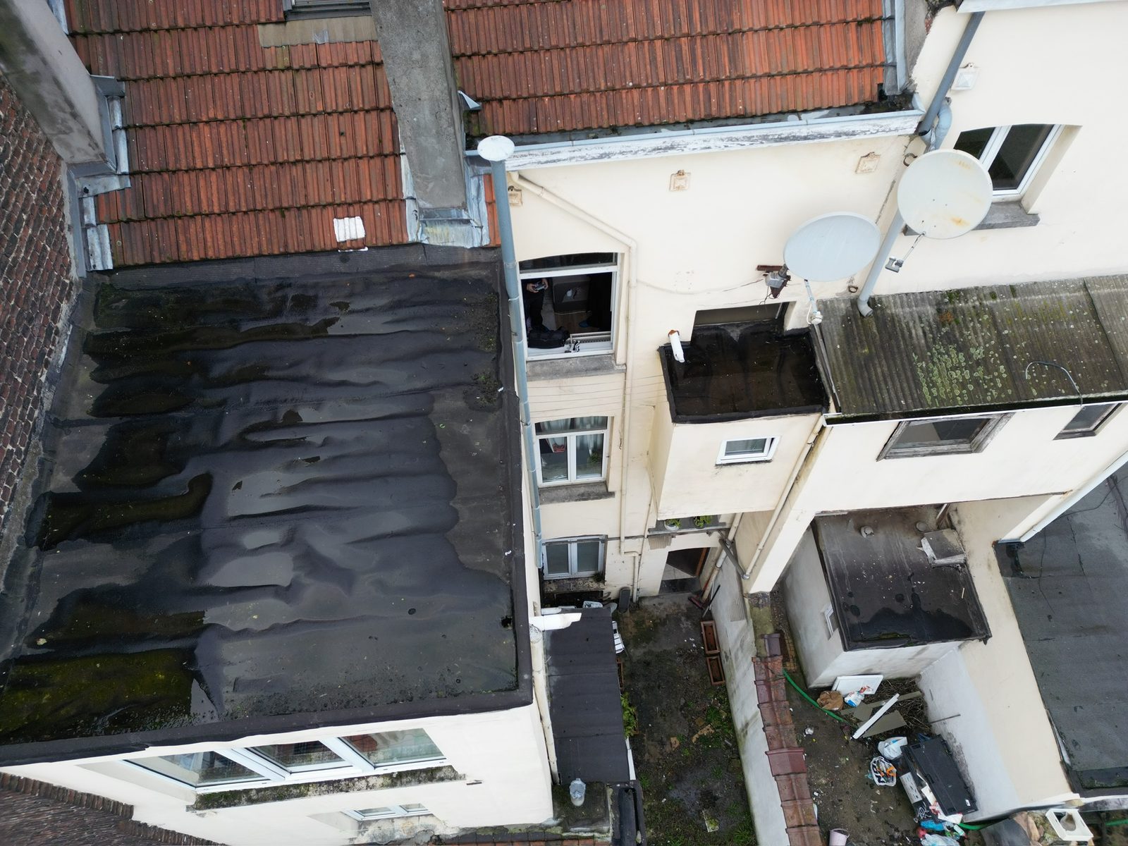 Toiture vue du ciel, chantier mené par Les Couvreurs Belges